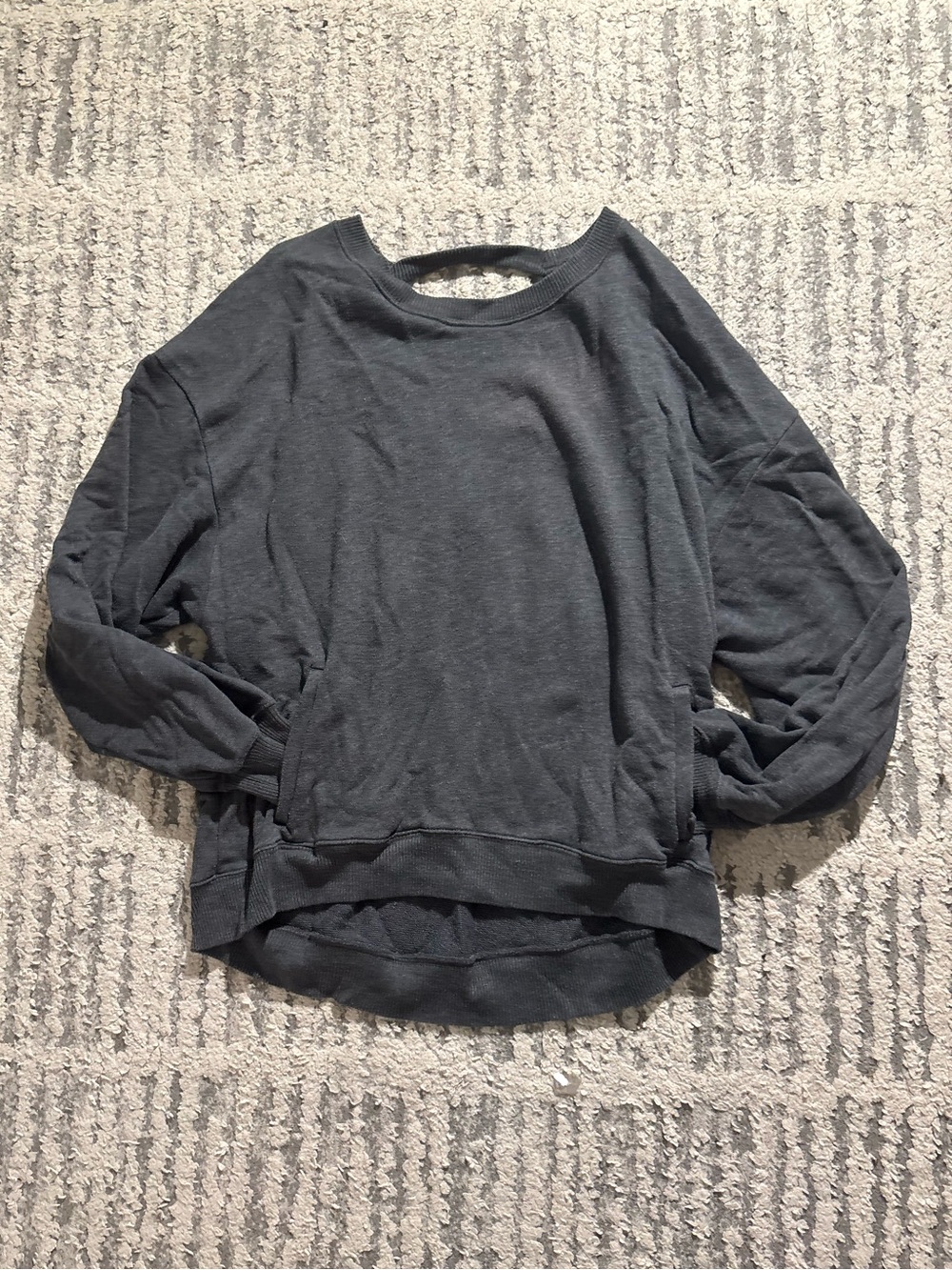 Hollister gray slouchy crossover back sweater top size M